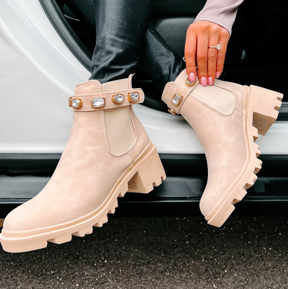 👣MATA 💕SHOES Rhinestone Strap Booties - Picture 6 of 10